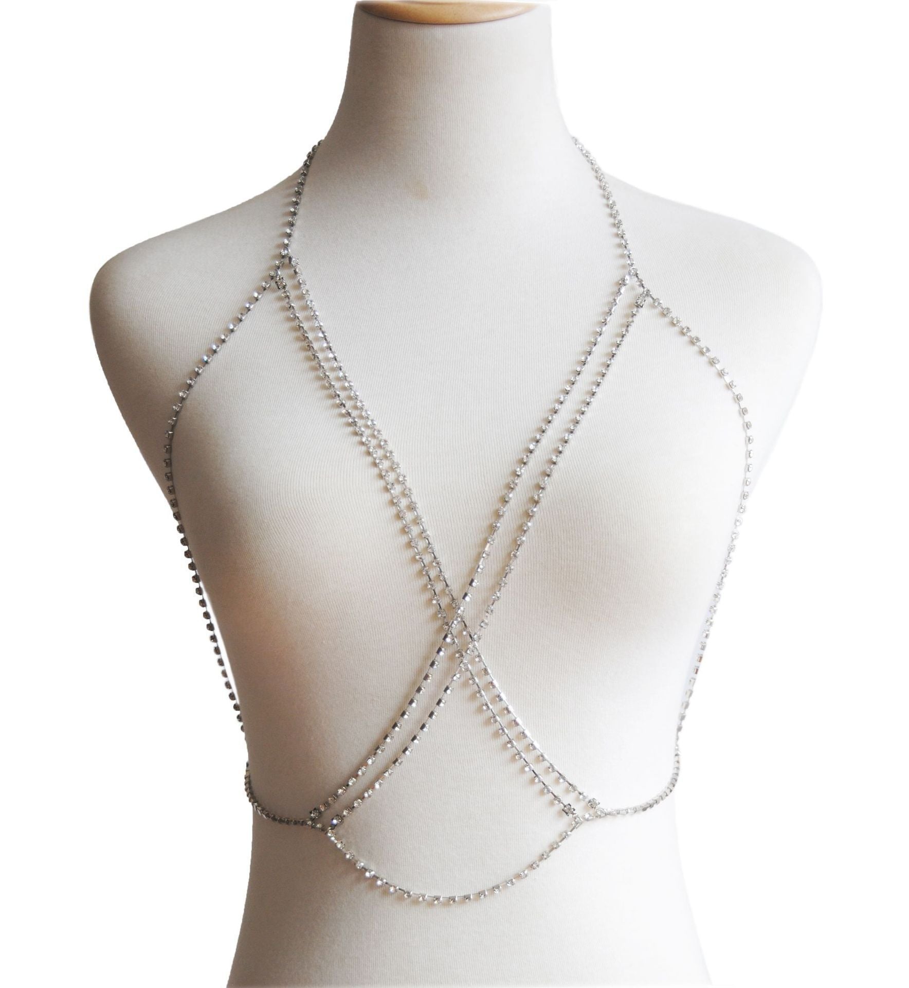 Sexy Bohemian Beach Necklace With Multi-tiered Cross Body Chain